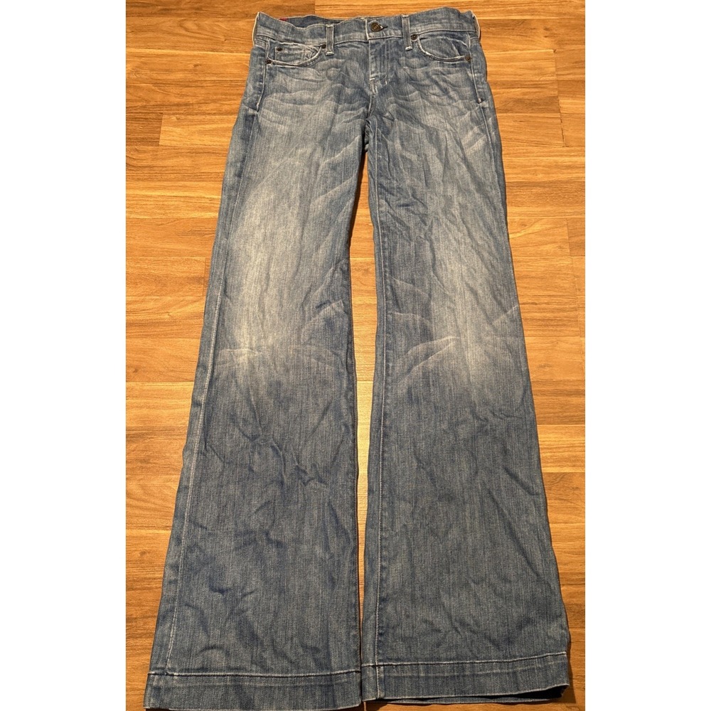 7 For All Mankind Dojo Blue Flared Jeans Womens Size 28 U115E202S-202S